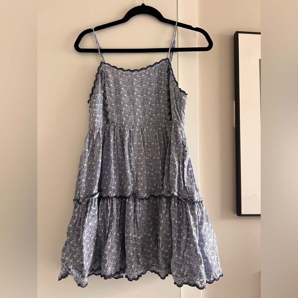 Urban Outfitters Blue Ruffled Tiered Sundress